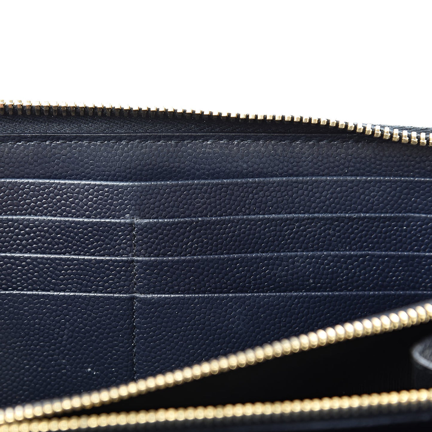 Grain De Poudre Matelasse Chevron Monogram Zip Around Wallet Navy
