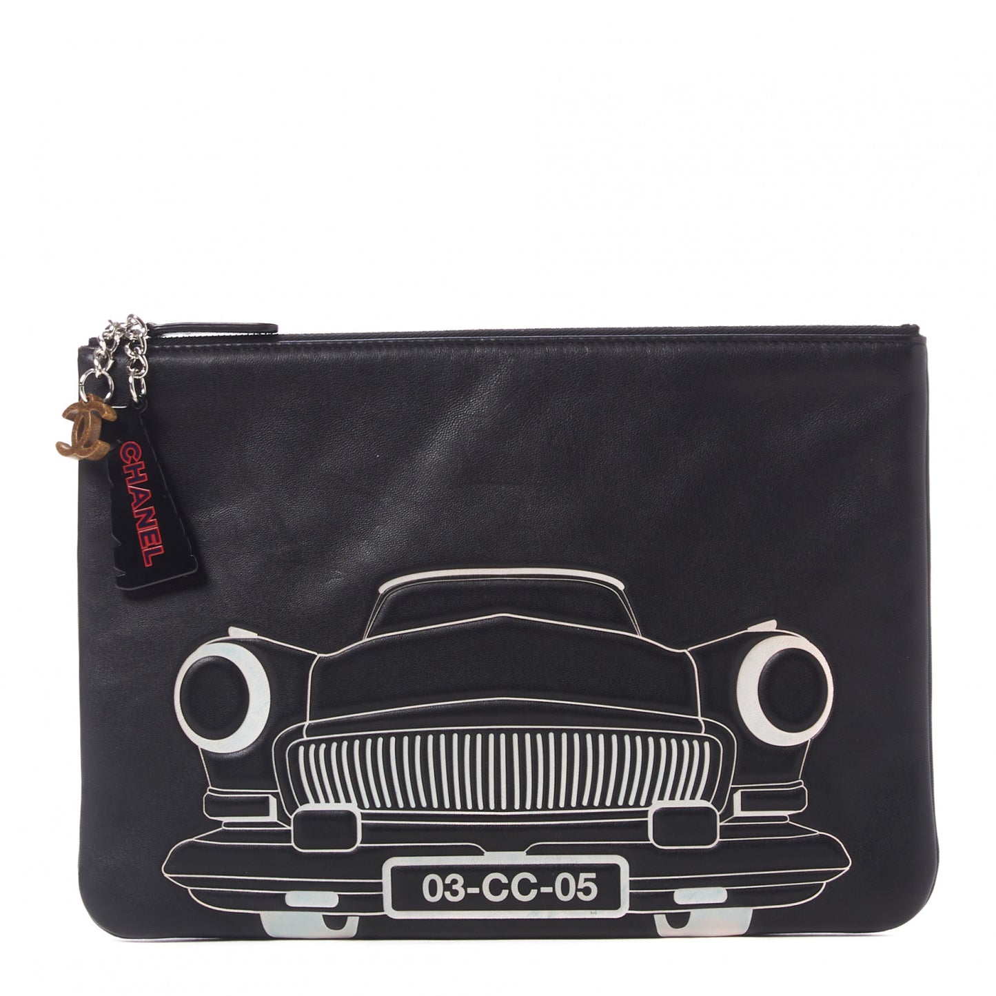 Lambskin Medium Cuba Car Cosmetic Case Black