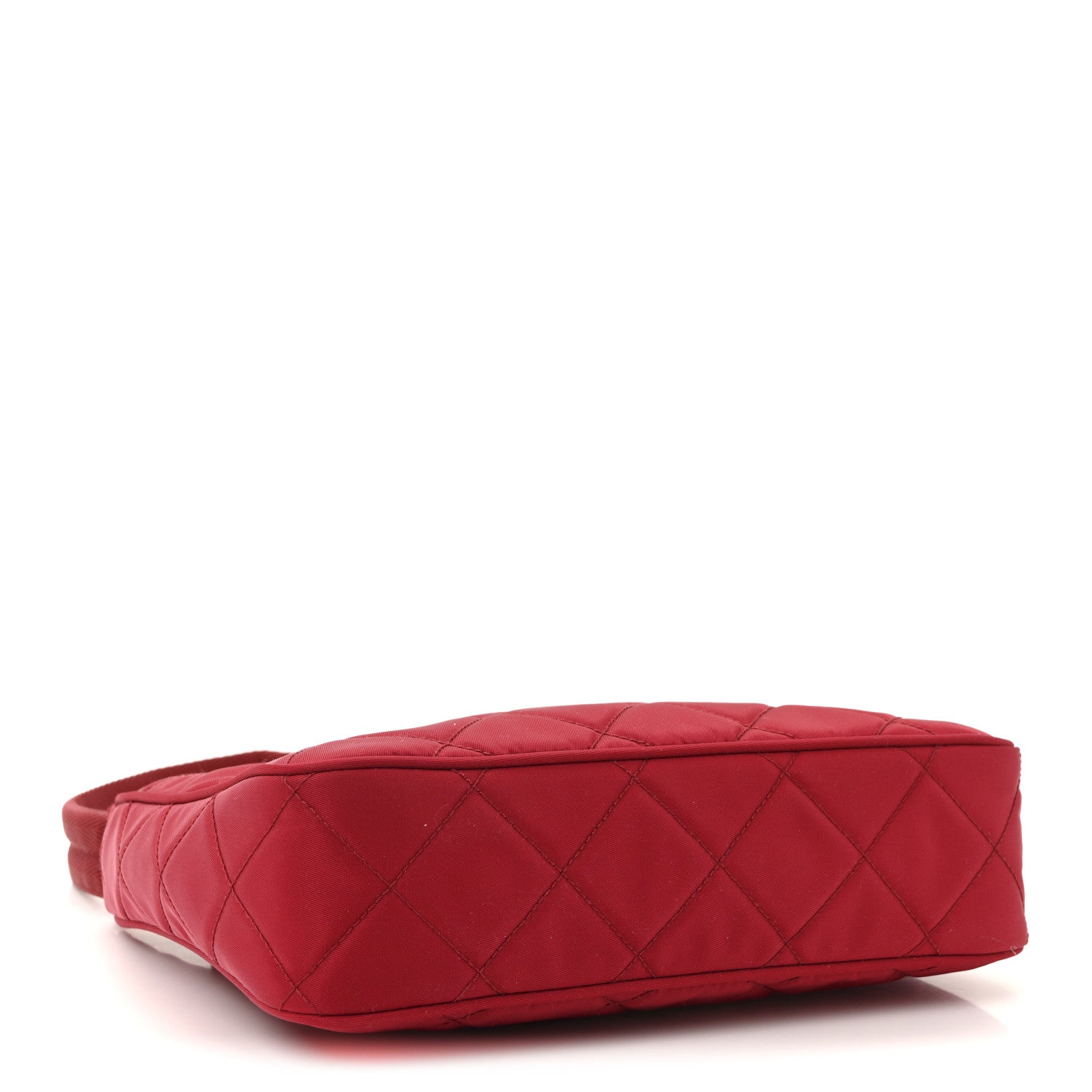 Prada Tessuto Nylon Impuntu Quilted Shoulder Bag Cherry 4 of 9
