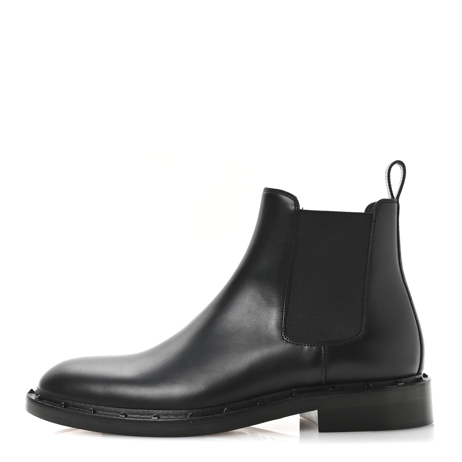 Valentino Garavani Calfskin Soul Rockstud Beatle Chelsea Ankle Boots 41 Black 1 of 18