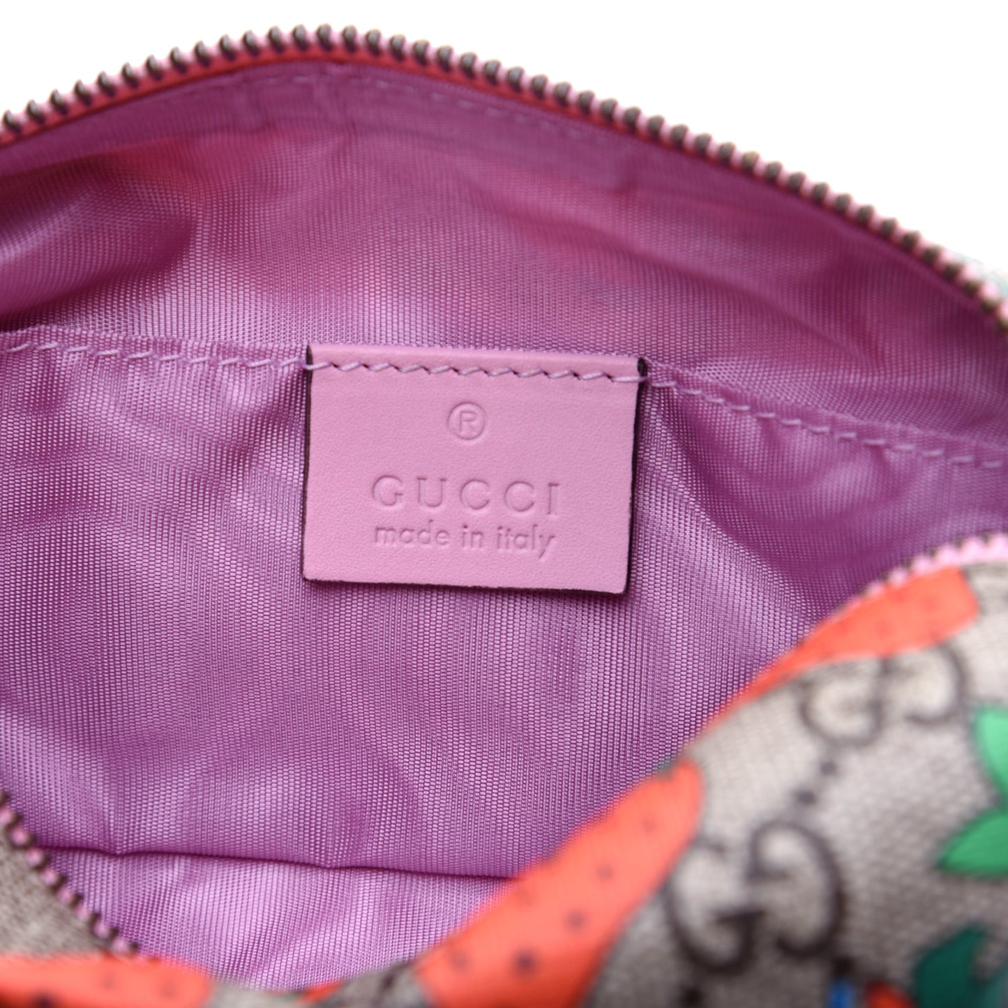 GG Supreme Monogram Strawberry Cosmetic Case