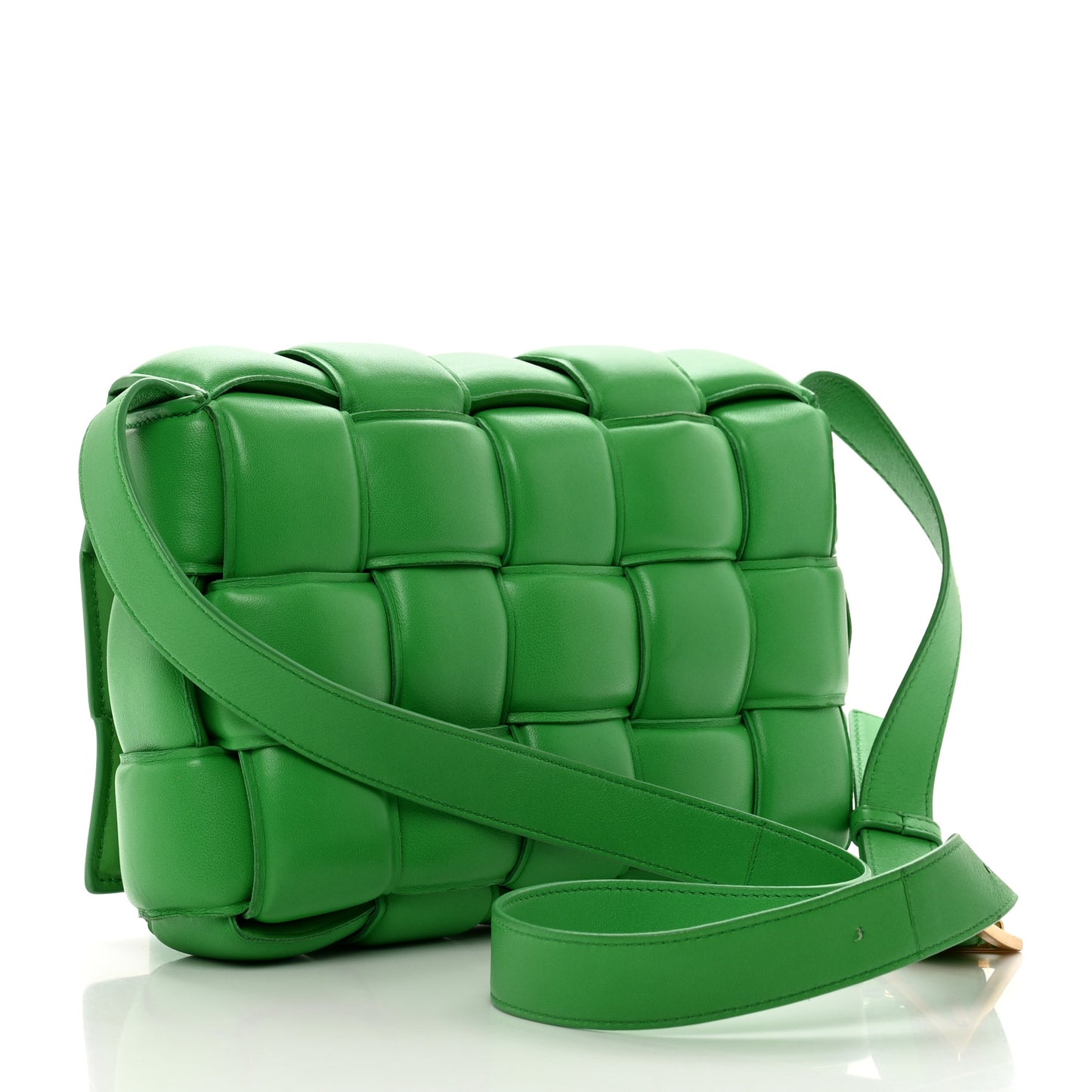 Nappa Maxi Intreccio Padded Cassette Crossbody Bag Parakeet