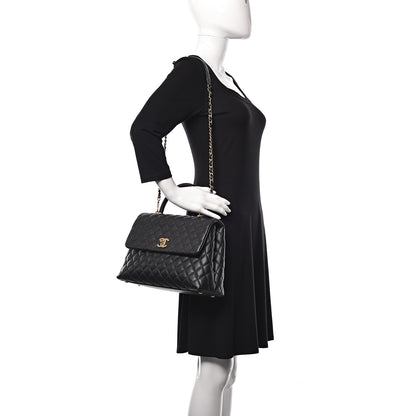 Chanel Caviar Quilted Medium Coco Handle Flap Black 2 of 10