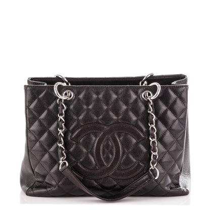 Chanel Caviar Quilted Grand Shopping Tote GST Dark Brown 1 of 7