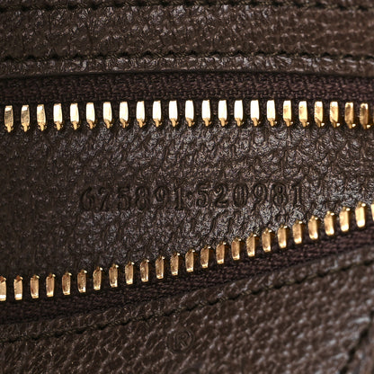 Gucci Monogram Jumbo GG Textured Dollar Calfskin Web Messenger Shoulder Bag Camel Ebony New Acero 7 of 9