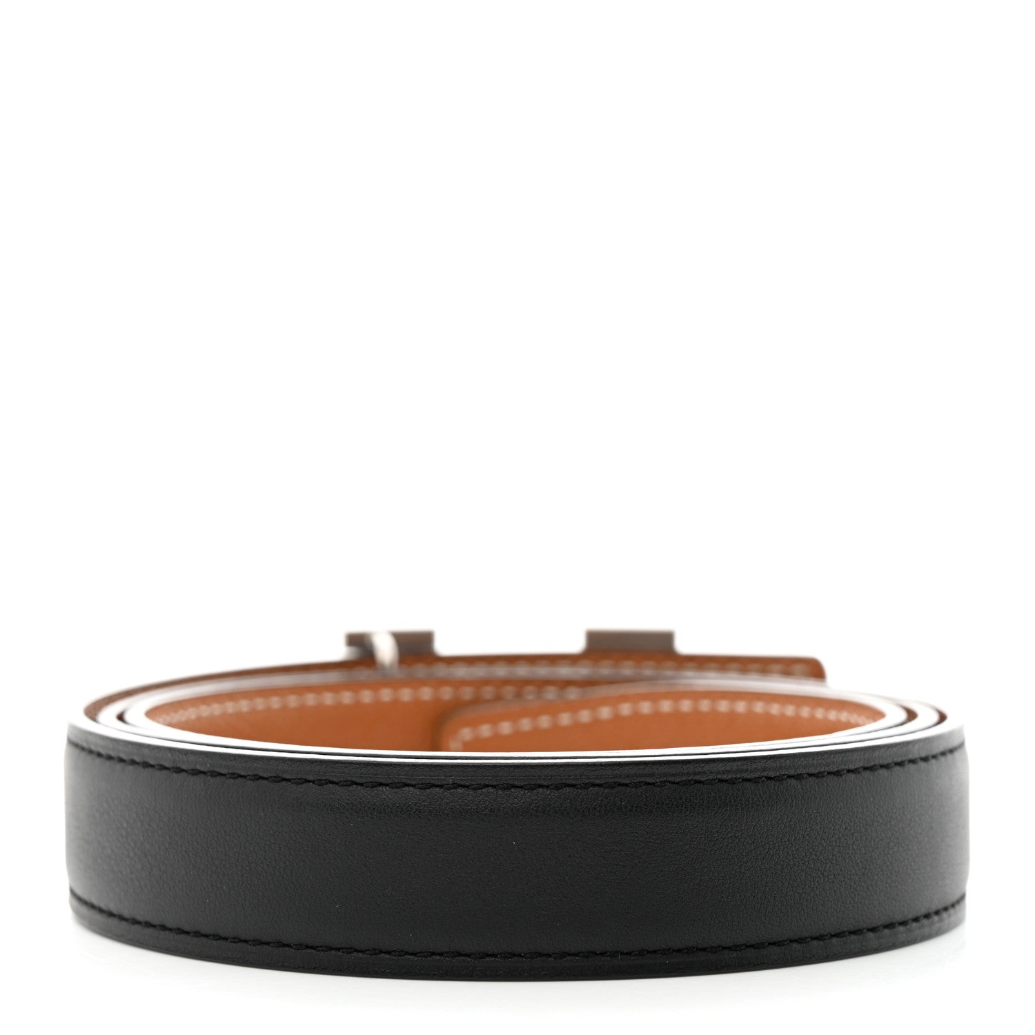 Hermes Swift Epsom 32mm H Belt 85 34 Black Gold 2 of 11