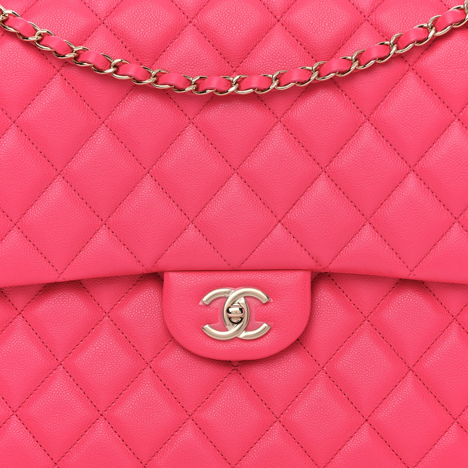 Chanel Caviar Quilted XXL Travel Flap Bag Dark Pink 8 of 11