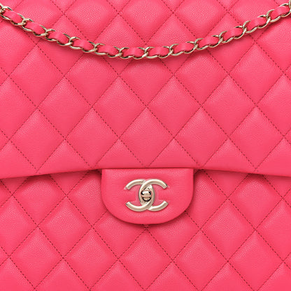 Chanel Caviar Quilted XXL Travel Flap Bag Dark Pink 8 of 11