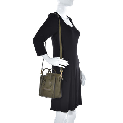 Celine Drummed Calfskin Nano Luggage Jungle 2 of 9