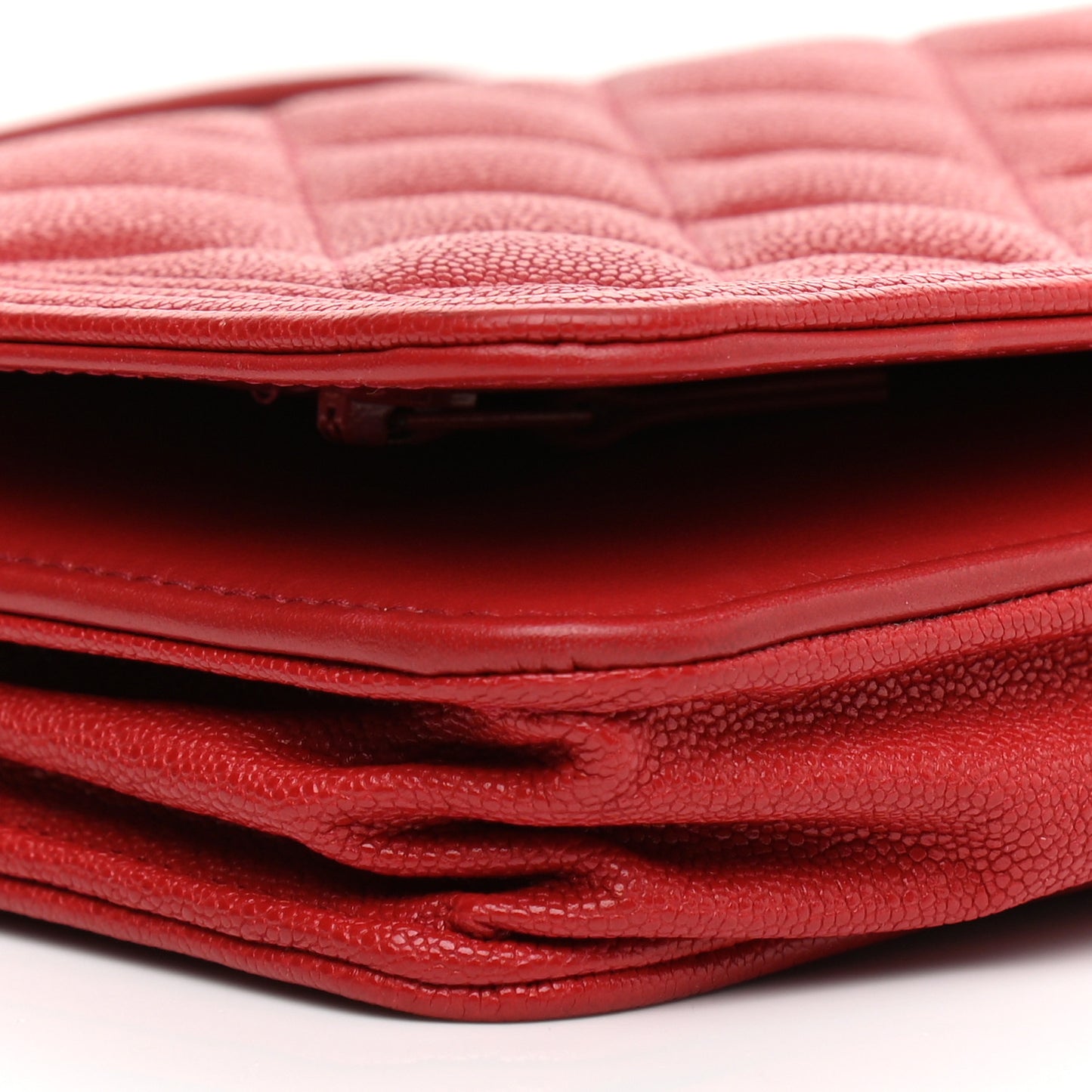 Caviar Quilted Boy Wallet On Chain WOC Red
