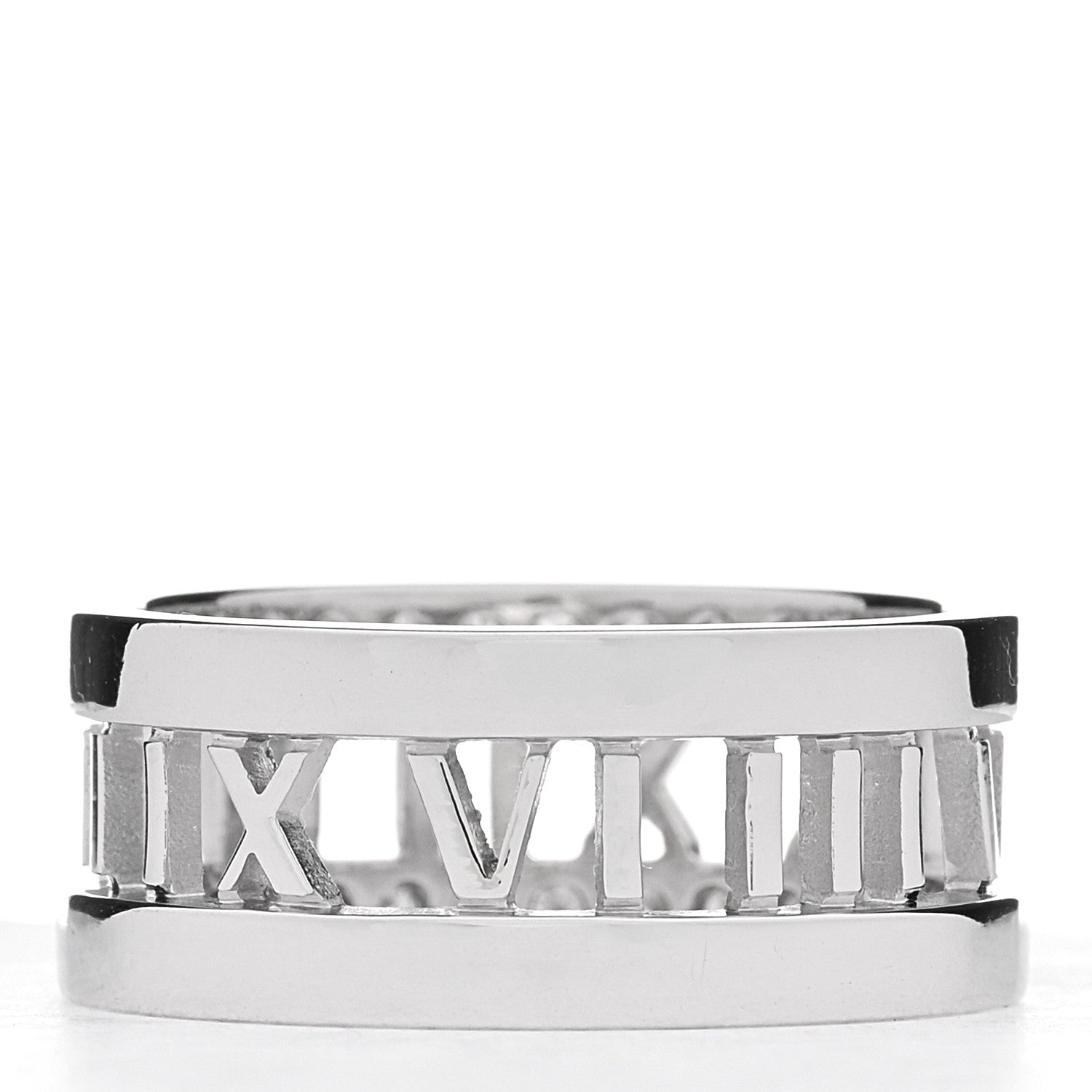Tiffany 18K White Gold Diamond Wide Atlas Open Ring 60 9 3 of 5