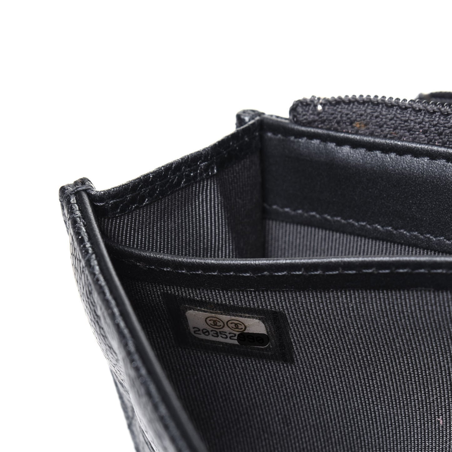 Metallic Caviar Quilted Large Flap Wallet Charcoal
