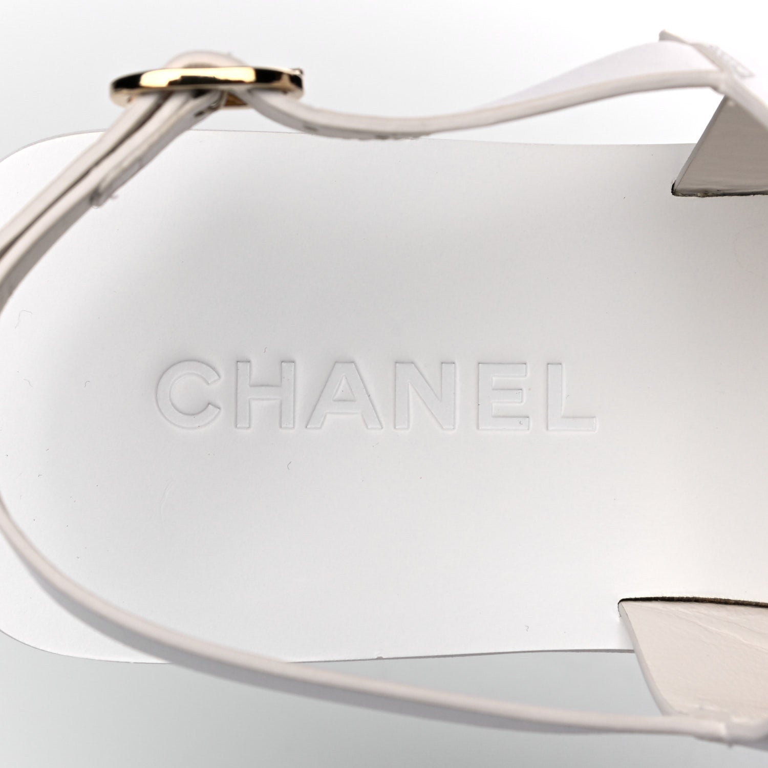 Chanel Goatskin CC Sandals 39 White 7 of 10
