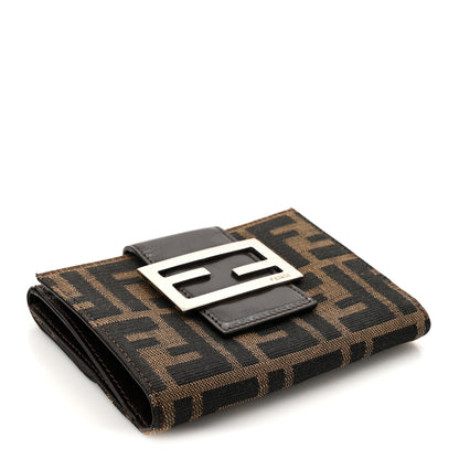 Fendi Zucca Vitello Liberty FF Compact Wallet Tobacco Moro 4 of 8