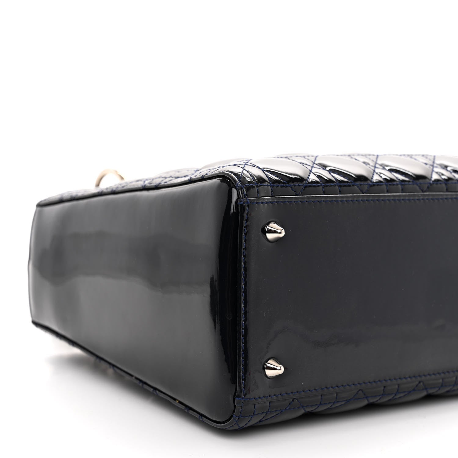 Christian Dior Patent Cannage Medium Lady Dior Navy Blue 8 of 9