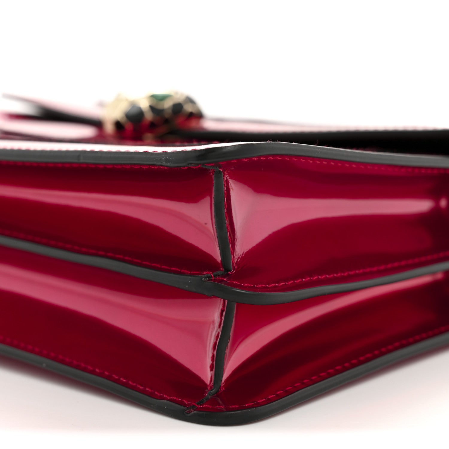 Bulgari Metallic Calfskin Serpenti Forever Shoulder Bag Red 10 of 11