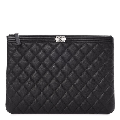 Chanel Caviar Quilted Medium Boy Cosmetic Case Black 1 of 8