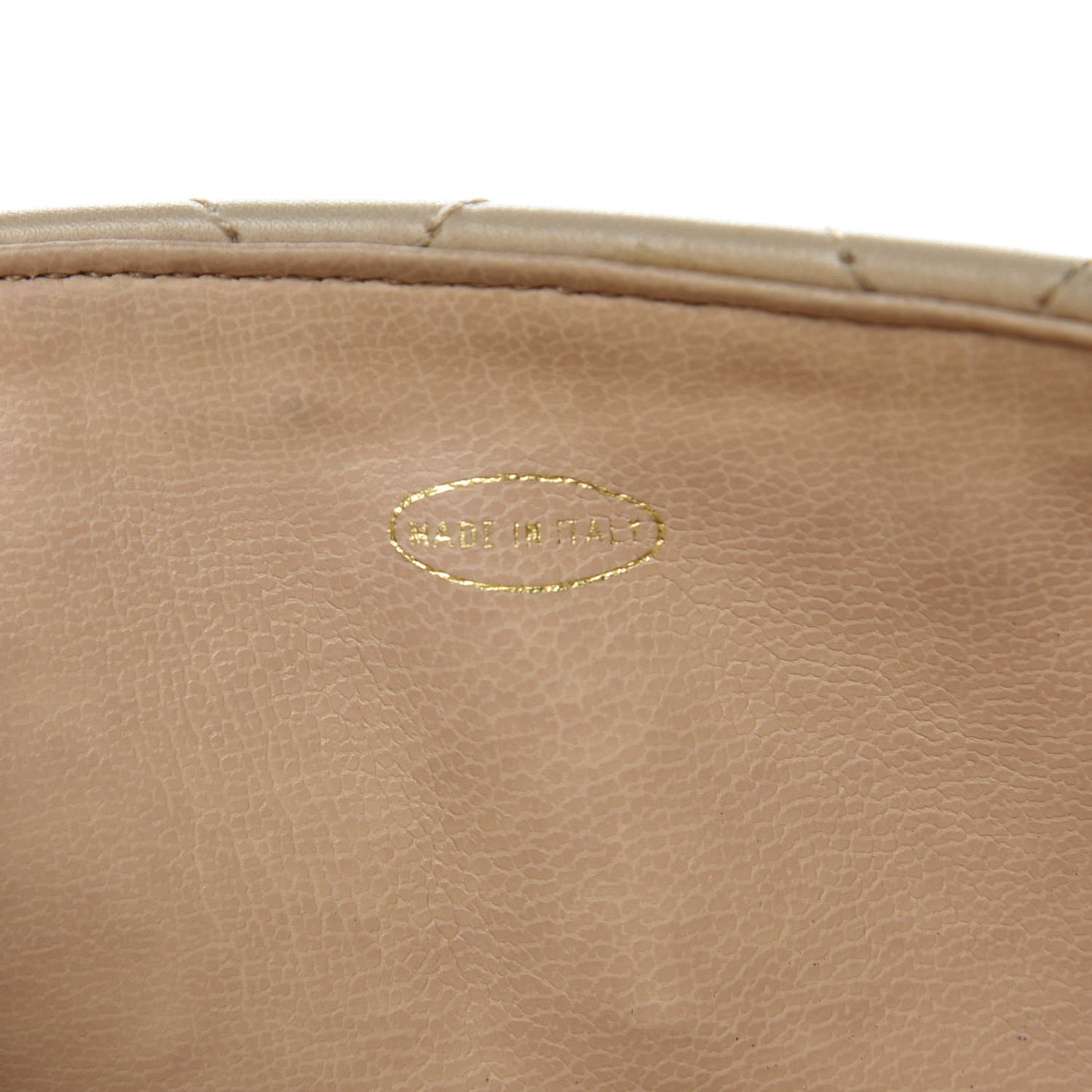 Lambskin Quilted Flap Waist Belt Bag Beige