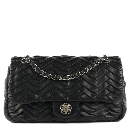 Chanel Calfskin Chevron Medium Flap Black 1 of 8