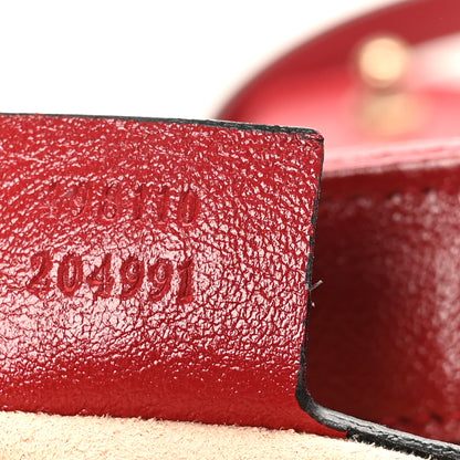 Gucci Vintage Effect Calfskin Matelasse Diagonal Small Torchon GG Marmont Top Handle Shoulder Bag Black Romantic Cherry 7 of 10