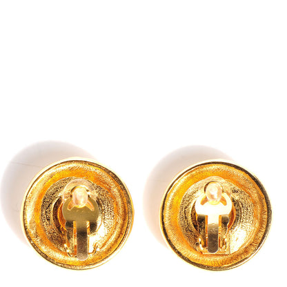 Chanel Faux Pearl Clip On Earrings Gold 3 of 4