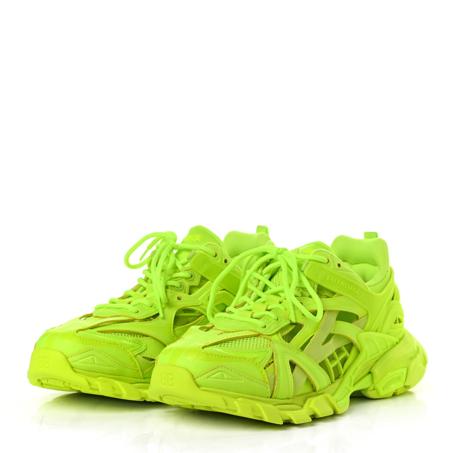 Balenciaga Rubber Mesh Monocolor Mens Track.2 Open Sneakers 44 Fluo Yellow 4 of 8