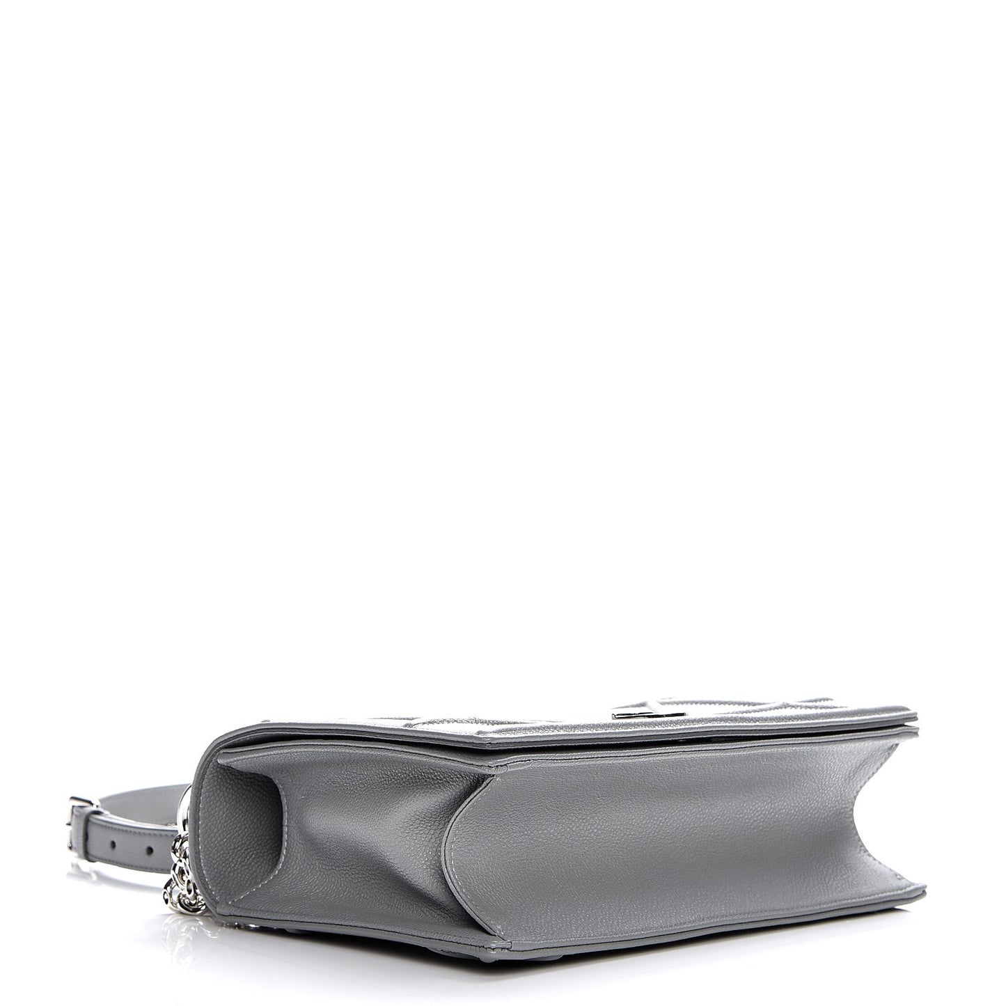 Grained Calfskin Medium Diorama Flap Bag Gris