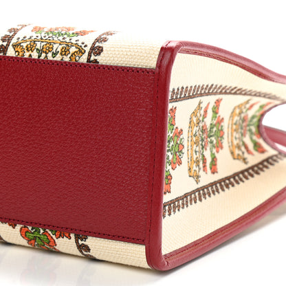 Gucci Canvas Jacquard Calfskin 100 Centennial Music Small Tote Bag Ivory Red 9 of 9