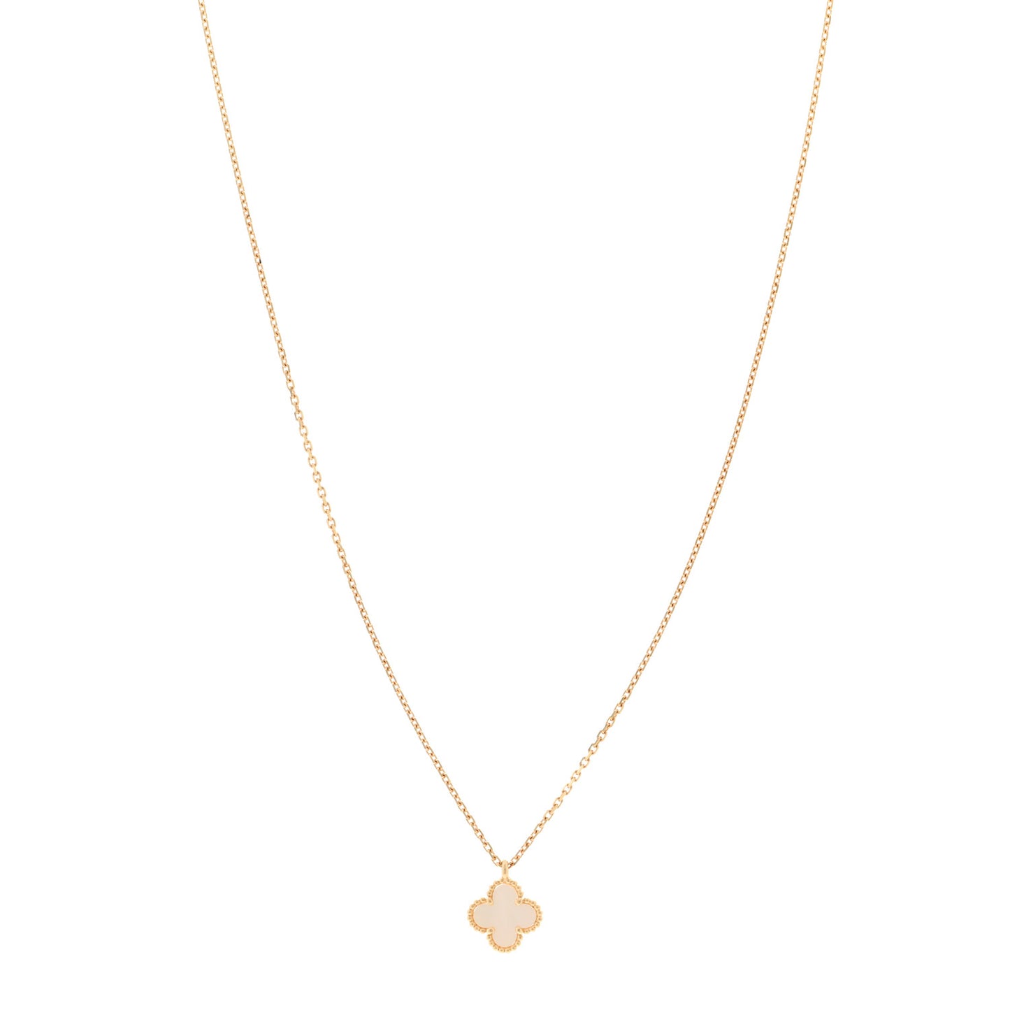 18K Yellow Gold Mother of Pearl Sweet Alhambra Pendant Necklace