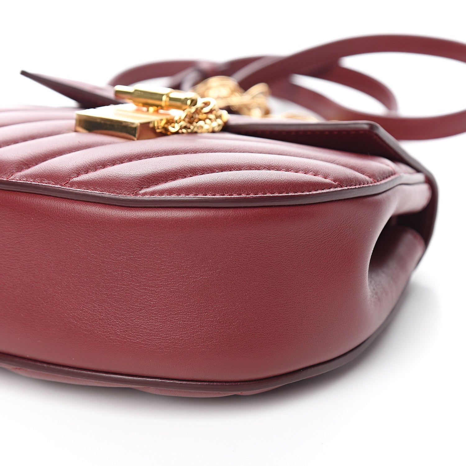 Chloe Calfskin Quilted Mini Drew Bijou Shoulder Bag Plum Purple 8 of 9