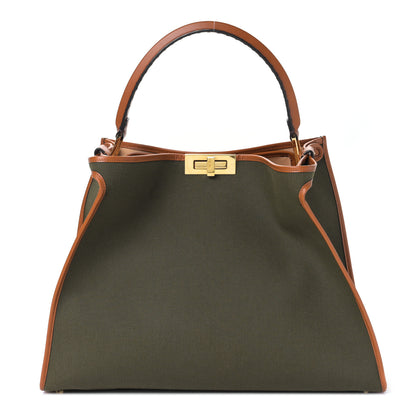 Fendi Canvas Calfskin Large Peekaboo X-Lite Amazzonia Cuoio 1 of 8