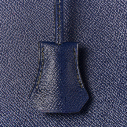 Hermes Epsom Horseshoe Birkin 40 Bleu Saphir Malachite 22 of 32