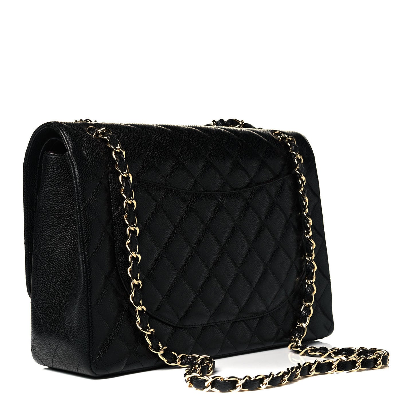 Caviar Quilted Maxi Double Flap Black