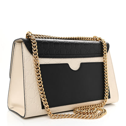 Gucci Guccissima Medium Padlock Shoulder Bag Black Mystic White 3 of 8