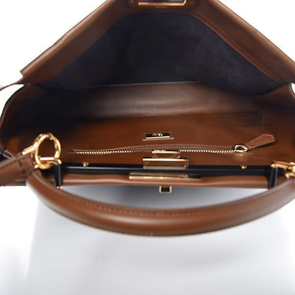 Fendi Calf Hair Patchwork Large Peekaboo Iconic Satchel Black Brown Multicolor 5 of 8