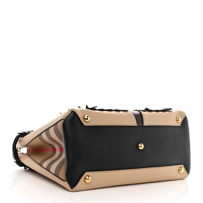Burberry Derby Calfskin Beasts Medium Banner Tote Khaki 4 of 11