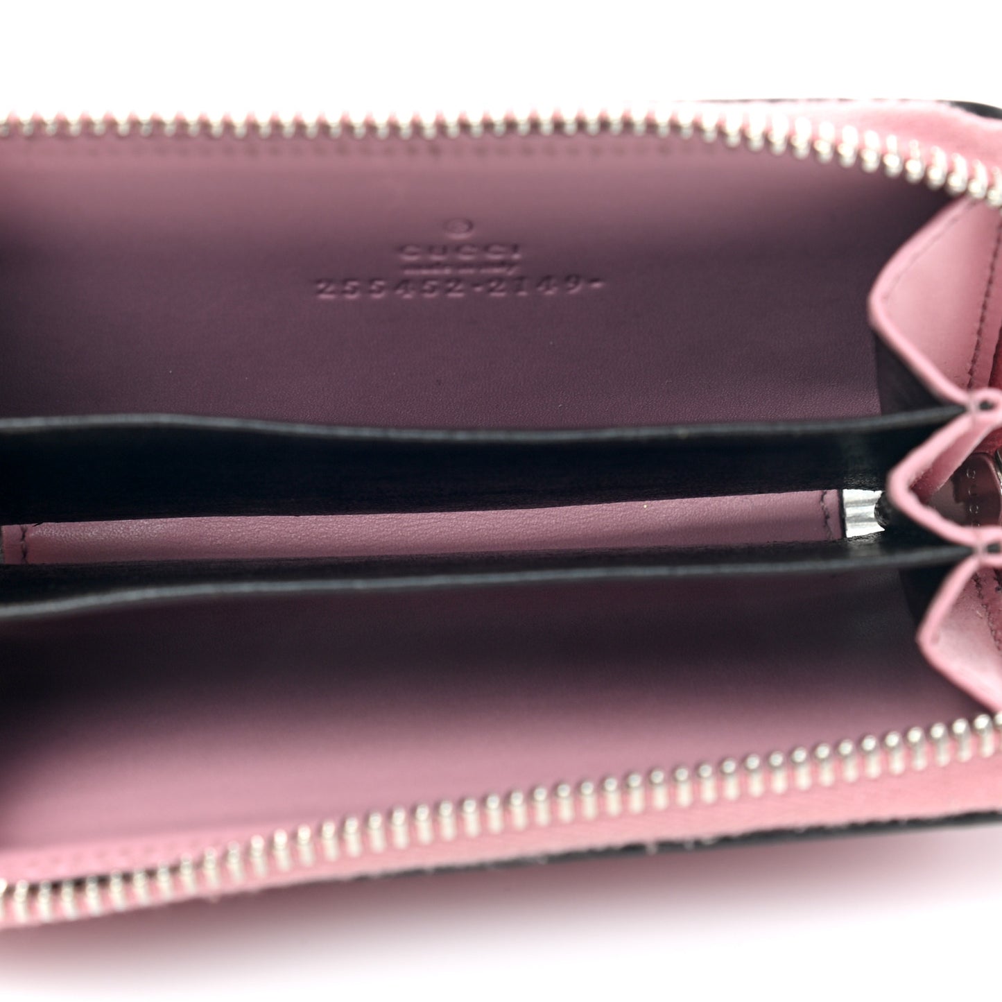 Guccissima Zip Around Card Case Carmine Rose