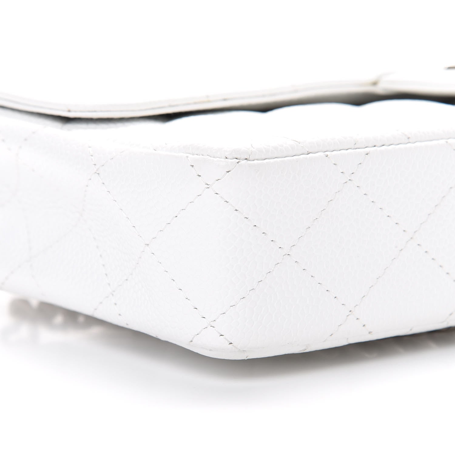 Chanel Caviar Quilted East West Flap Bijoux Chain White 8 of 10