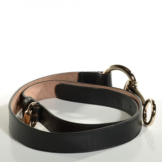 Calfskin Round Buckle Horsebit Selleria Belt Black 90 36