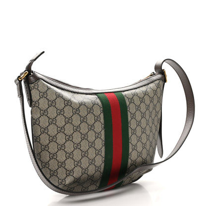 Gucci GG Supreme Monogram Web Small Ophidia Half Moon Hobo Brown 3 of 10