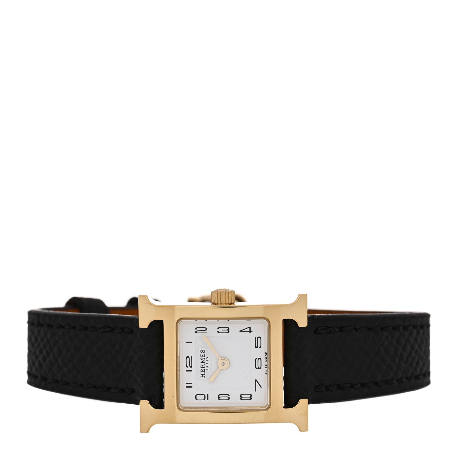 Hermes Stainless Steel Epsom 17.2mm Heure H Hour Quartz Watch Noir 2 of 5