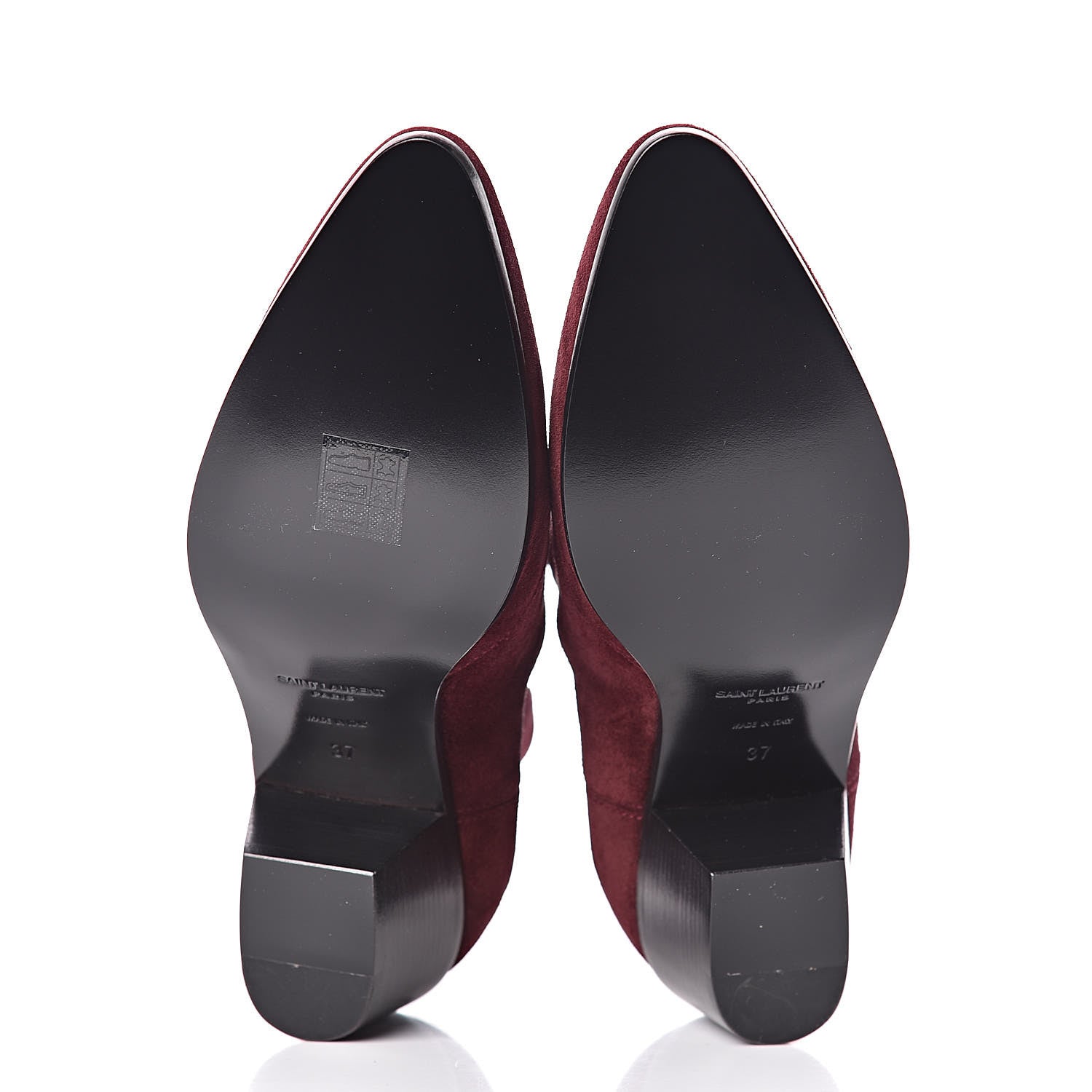 Saint Laurent Suede Chelsea Boots 37 Wine 5 of 9