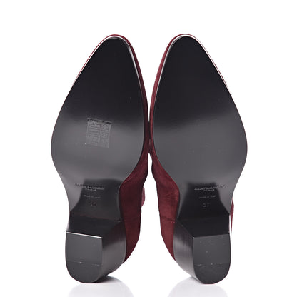 Saint Laurent Suede Chelsea Boots 37 Wine 5 of 9