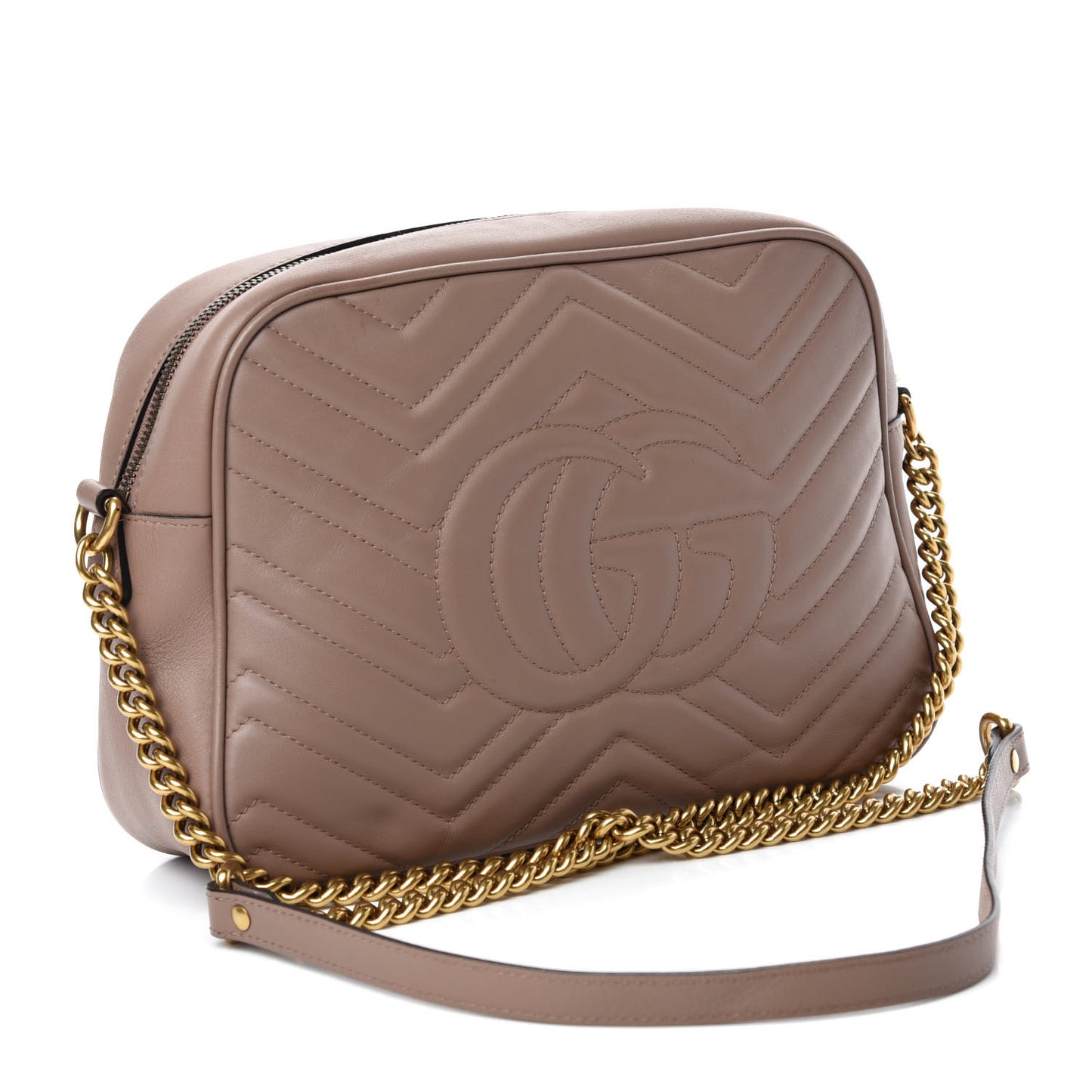 Calfskin Matelasse Medium GG Marmont Chain Shoulder Bag Porcelain Rose