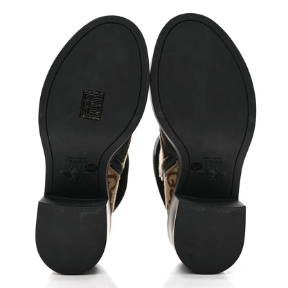 Gucci Flores Calfskin Monogram Maxi GG Nappa Matelasse Double G Ankle Boots 37.5 Black Camel Ebony 5 of 9