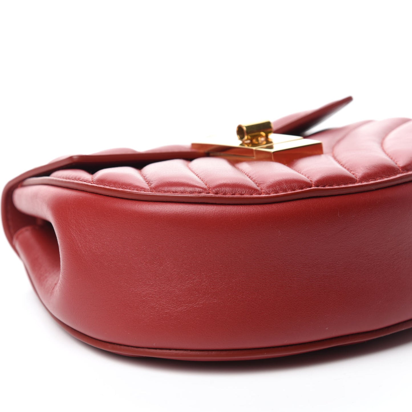 Calfskin Quilted Mini Drew Bijou Shoulder Bag Dahlia Red