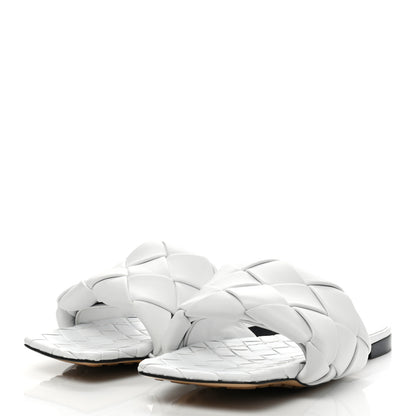 Bottega Veneta Nappa Maxi Intrecciato Lido Flat Sandals 39 Optic White 3 of 7