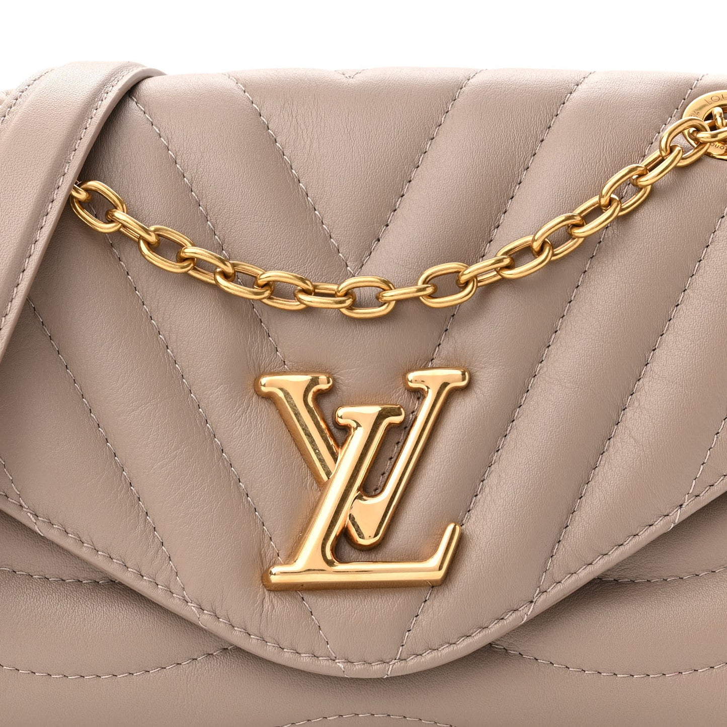 Calfskin LV New Wave Chain Bag Taupe