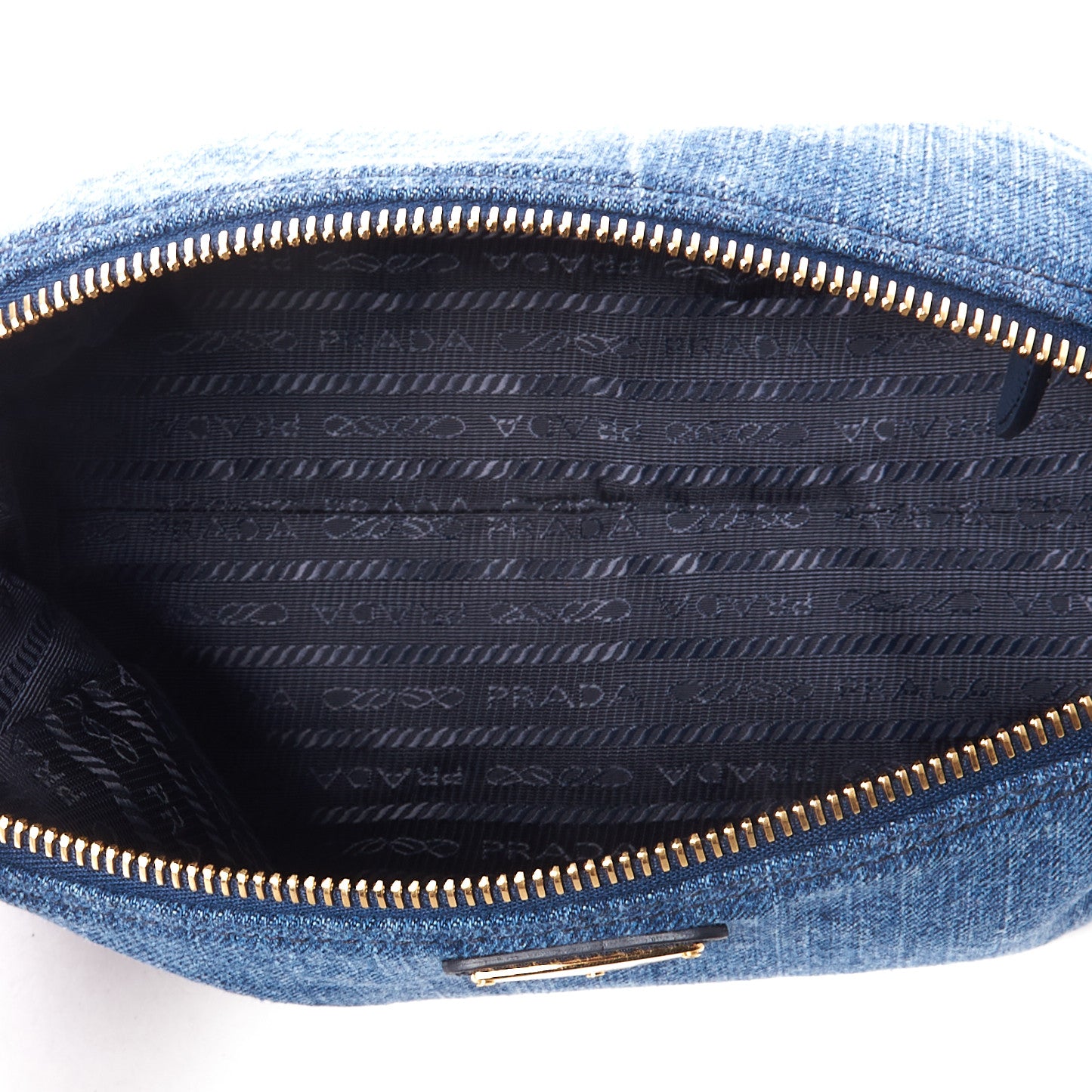Prada Denim Cosmetic Pouch Bleu 6 of 8