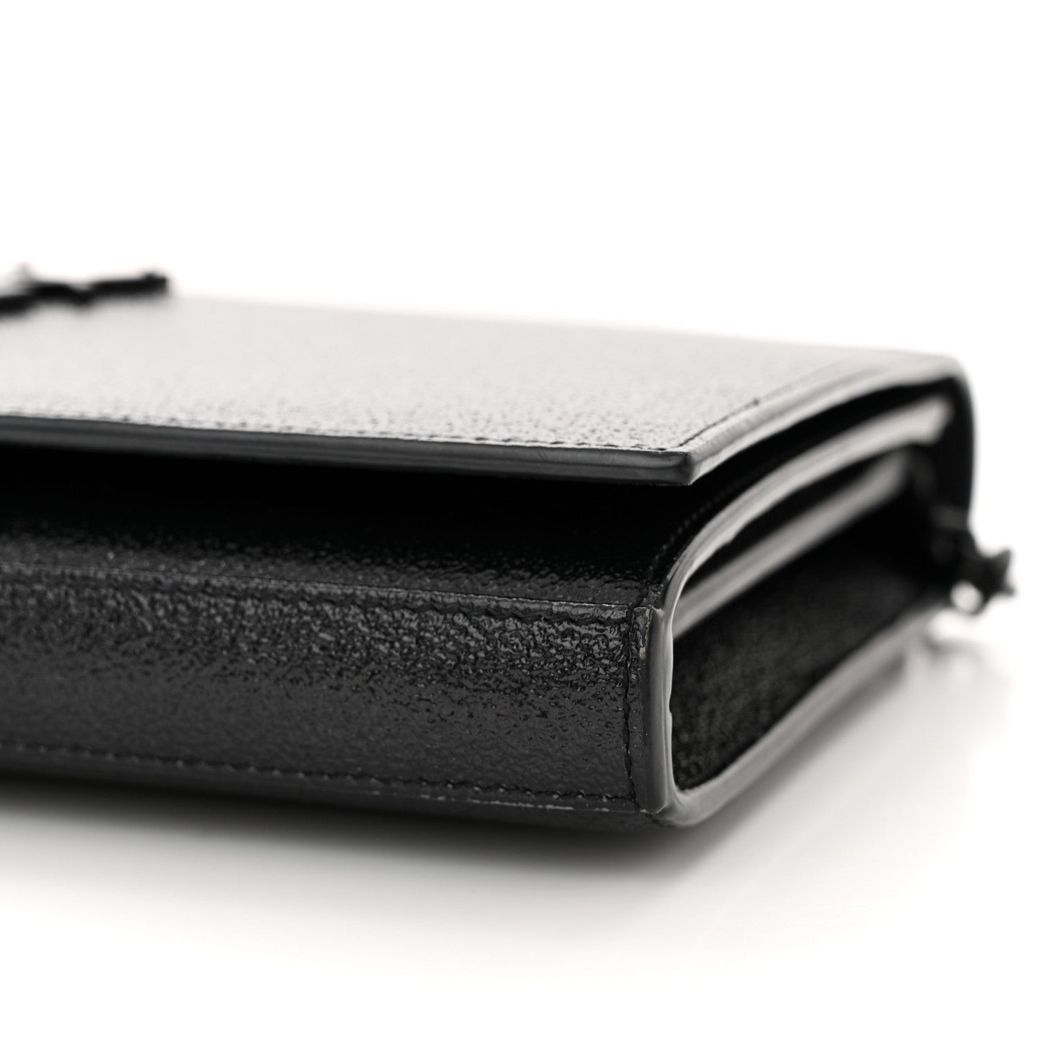 Saint Laurent Grain De Poudre Monogram Chain Wallet Black 10 of 13